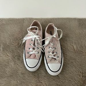 Light Pink Velvet All Star Converse Shoes Size 6